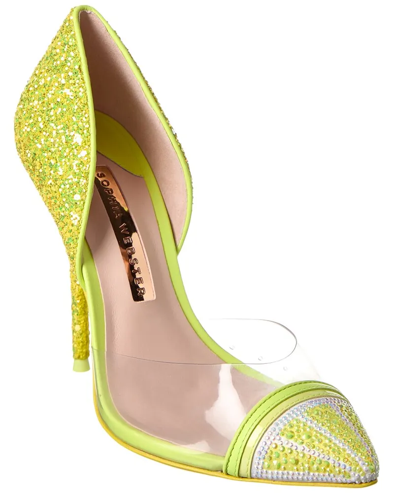 Sophia Webster Jessica Glitter & Vinyl Pump Yellow