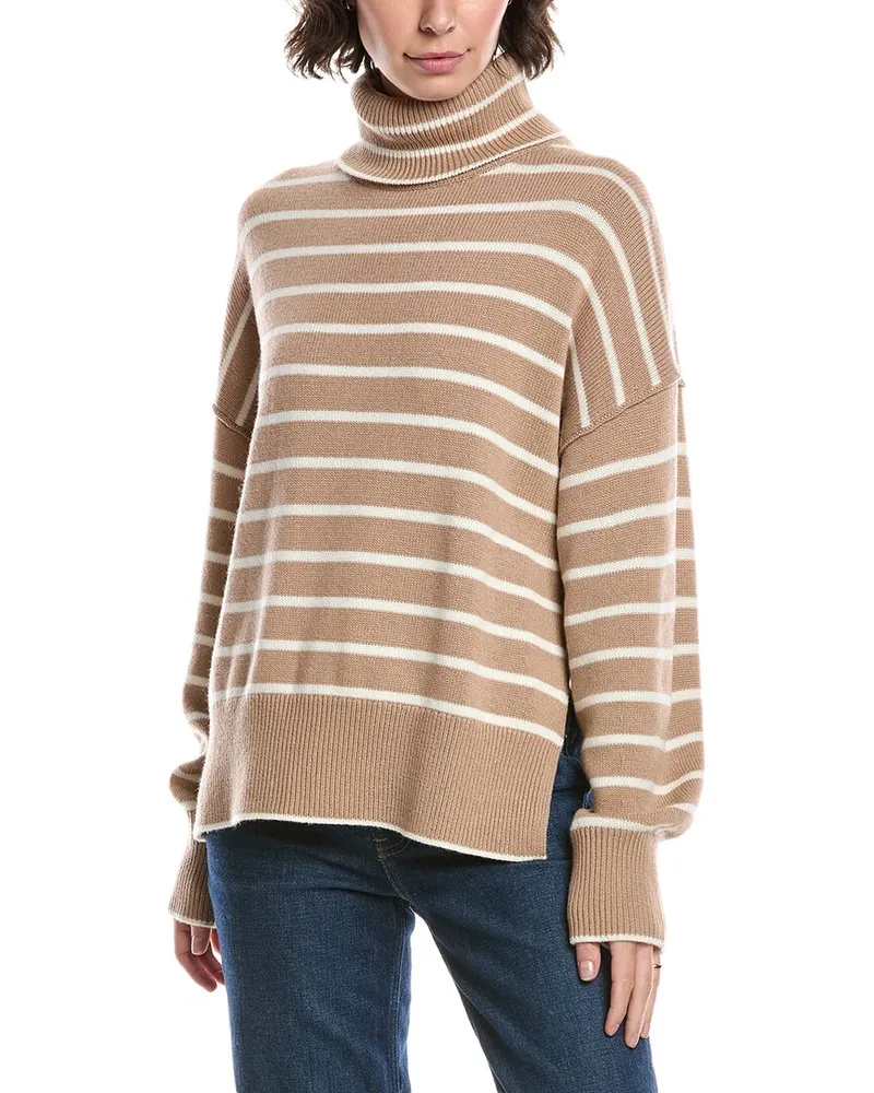Theory Chunky Wool & Cashmere-Blend Sweater Tan