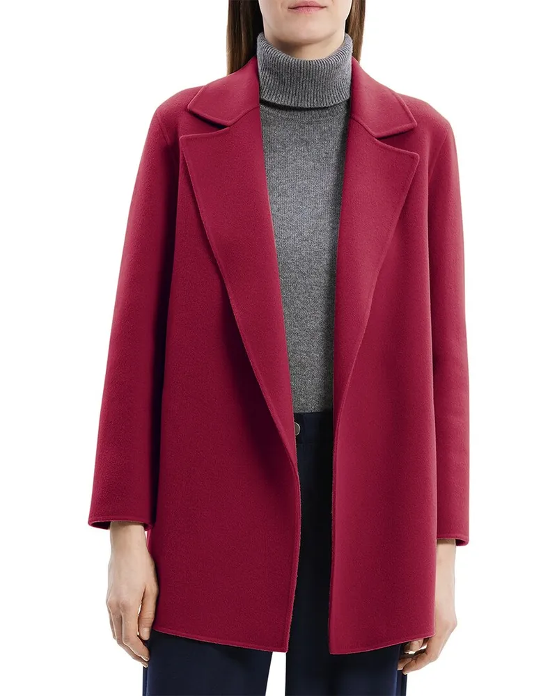 Theory Double Faced Clean Wool & Cashmere-Blend Coat Red