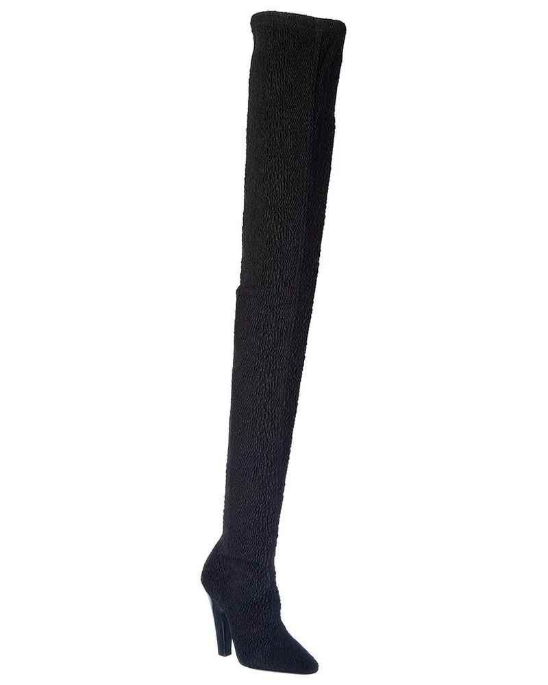 Saint Laurent 68 110 Canvas Over-The-Knee Boot Black