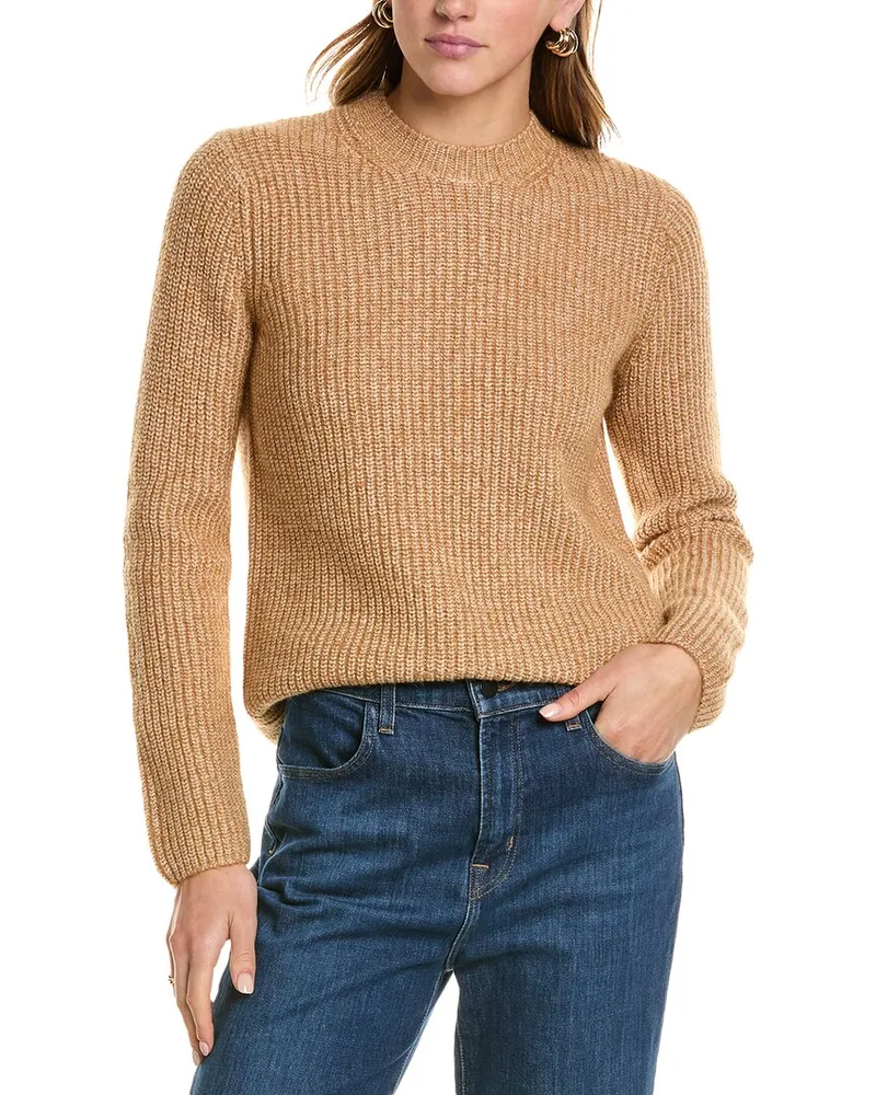 Vince Shaker Rib Wool & Alpaca-Blend Sweater Brown