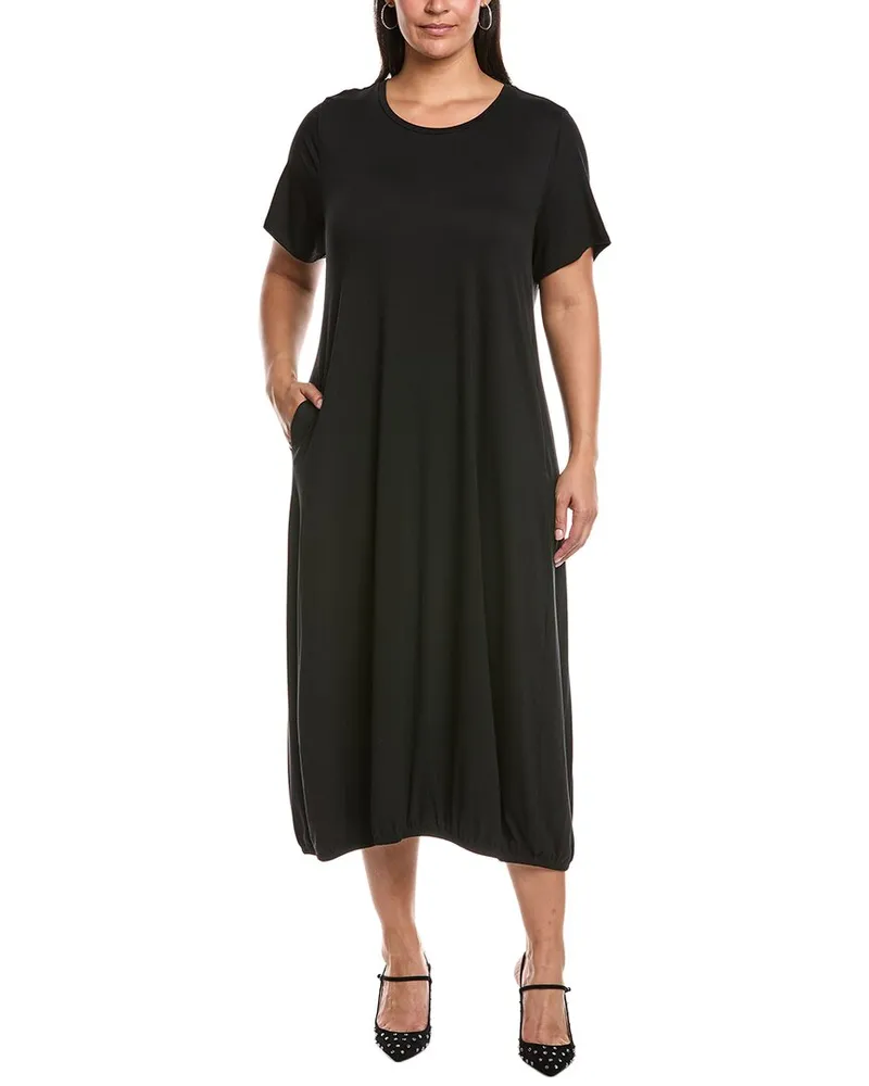 Eileen Fisher Plus Lantern Dress Black
