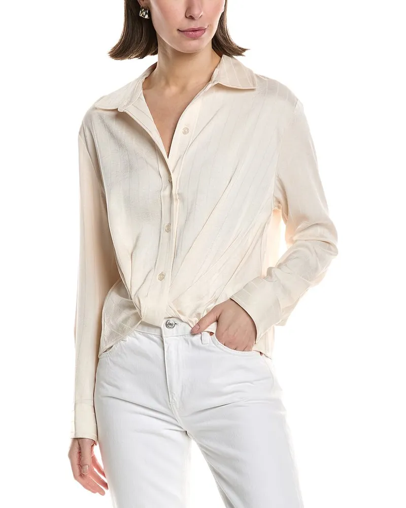 HUDSON Jeans Knotted Button-Down Shirt White