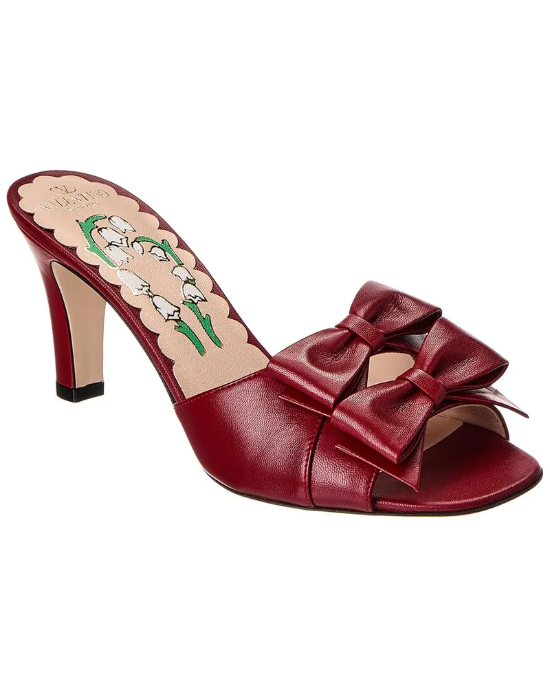 Valentino Garavani Bowow 75 Leather Sandal Red