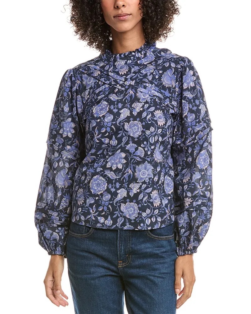 Derek Lam Derek Lam Crosby Marlowe Long Sleeve Blouse Navy