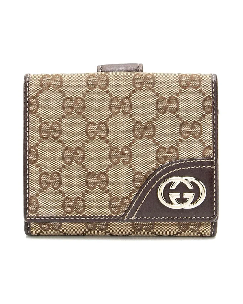 Gucci Brown GG Canvas New Britt French Wallet (Authentic Pre-Loved Nocolor