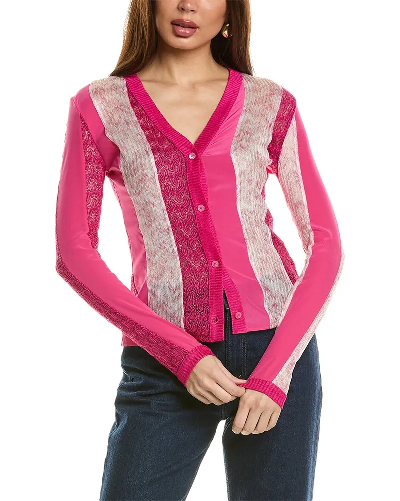 Missoni Silk-Blend Cardigan Pink