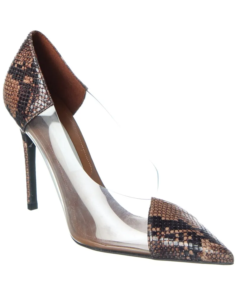 Stella McCartney Iconic Snake-Embossed & Vinyl Pump Brown