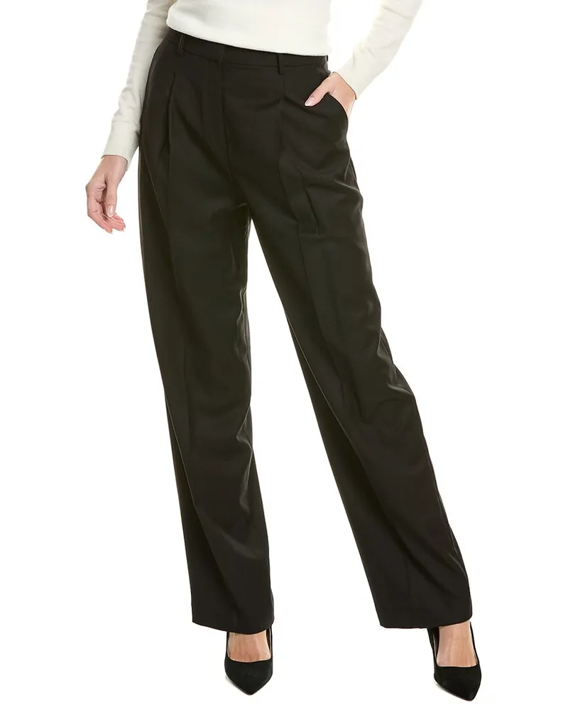 Theory Pleated Wool Trouser Nocolor