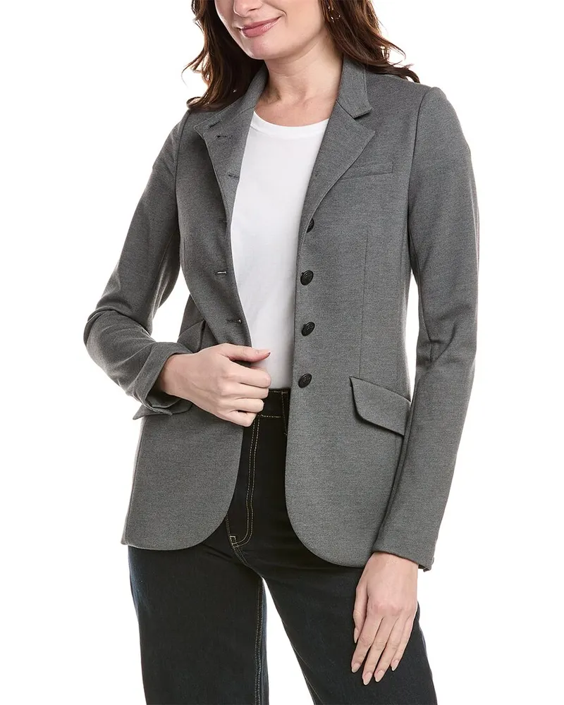 Rag & Bone Slade Long Ponte Blazer Gray