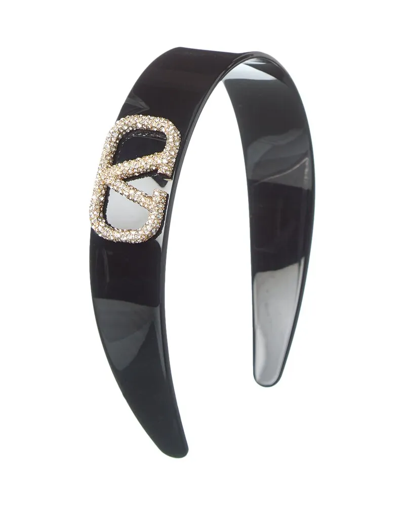 Valentino Garavani VLogo Signature Swarovski Headband Black