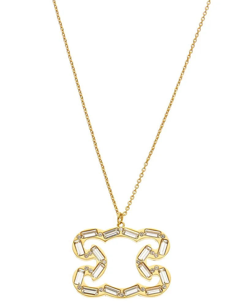 Celine Triomphe Frame Sparkle Necklace Nocolor