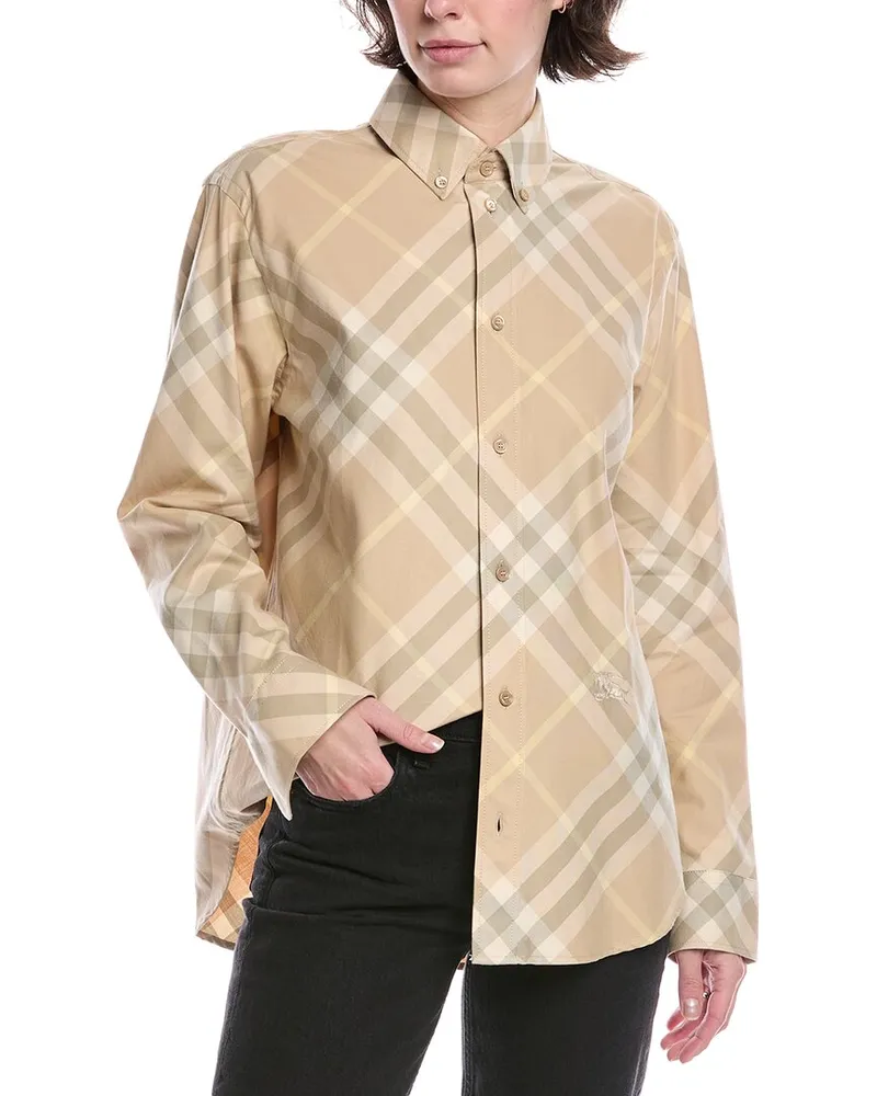 Burberry Relaxed Fit Check Shirt Beige