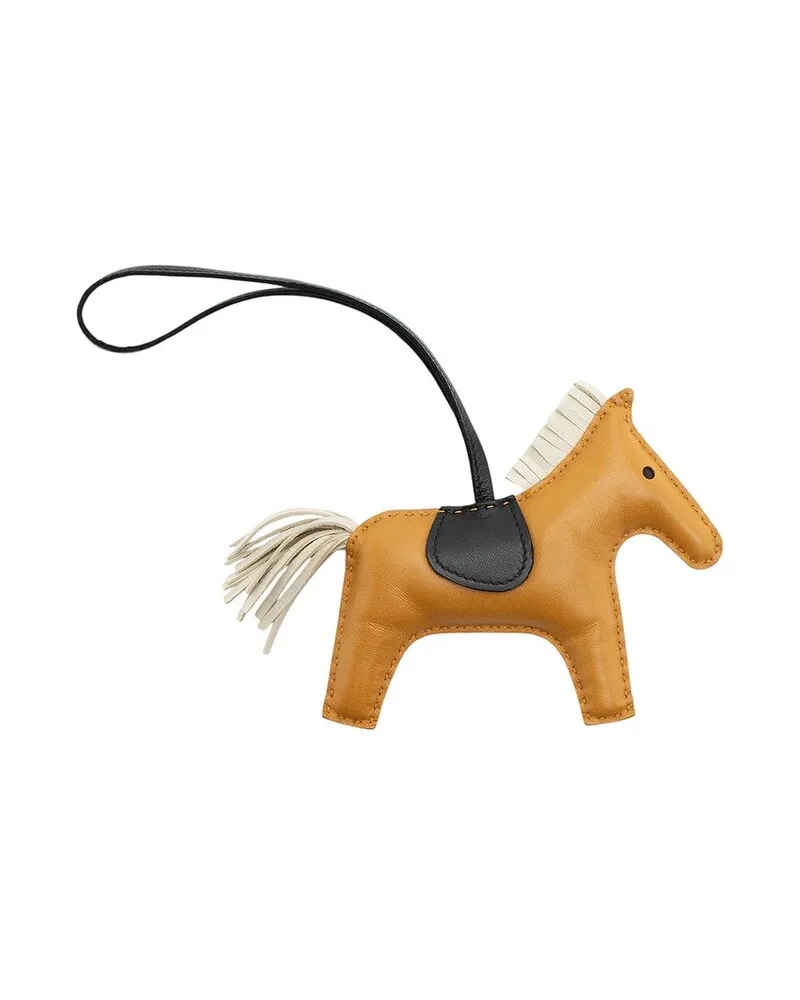 Hermès Brown Lambskin Milo Rodeo Horse MM Bag Charm (Authentic Pre-Loved Nocolor