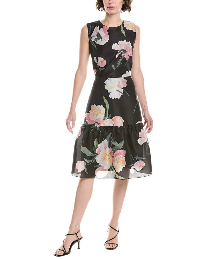 Carolina Herrera New York Sleeveless Silk Dress Black