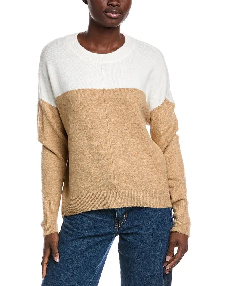 Vince Camuto Colorblock Cozy Sweater White
