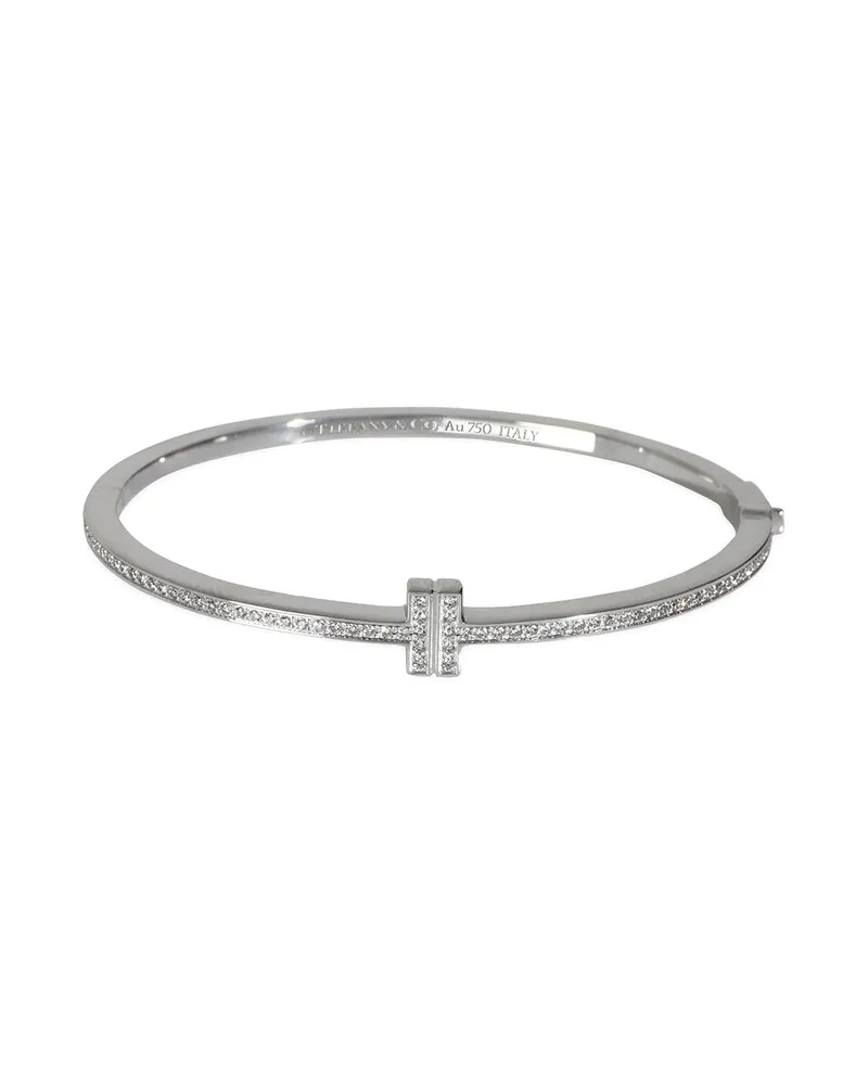 Tiffany & Co. Tiffany T Diamond Hinged Wire Bangle 18K 0.62 ct. tw. Diamond Bracelet (Authentic Pre-Loved Nocolor