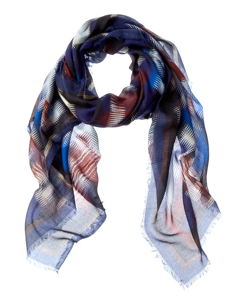 Missoni Silk-Blend Scarf Blue