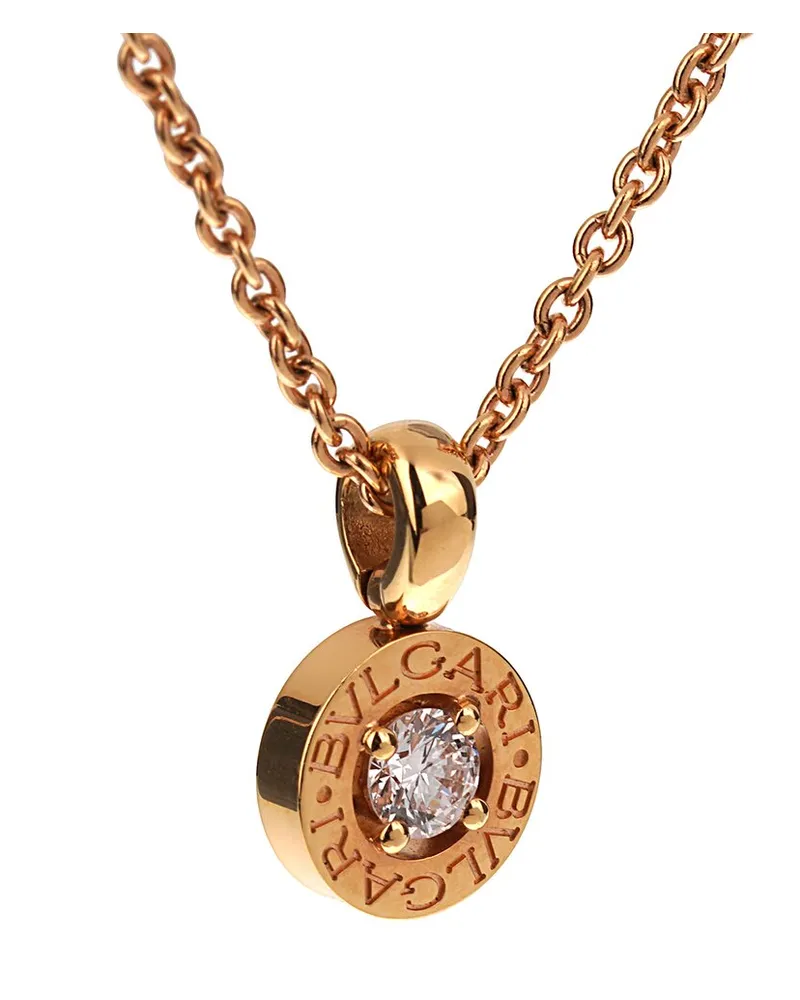 Bulgari 18K Rose Gold 0.25 ct. tw. Diamond Solitaire Necklace (Authentic Pre-Loved Nocolor