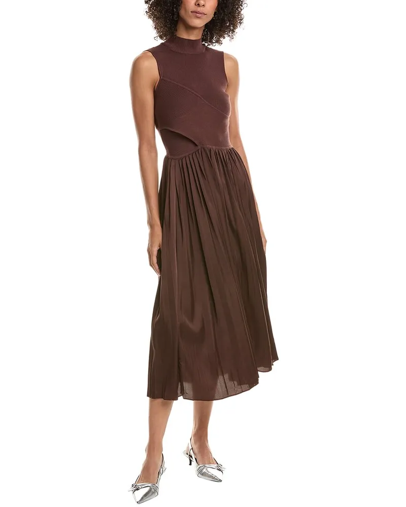 Derek Lam Bethany Turtleneck Wool Sweaterdress Gray