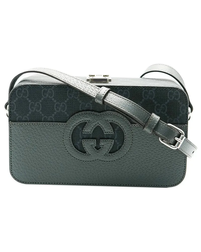 Gucci Gray Canvas Dollar Calfskin Interlocking G Messenger (Authentic Pre-  Loved Nocolor