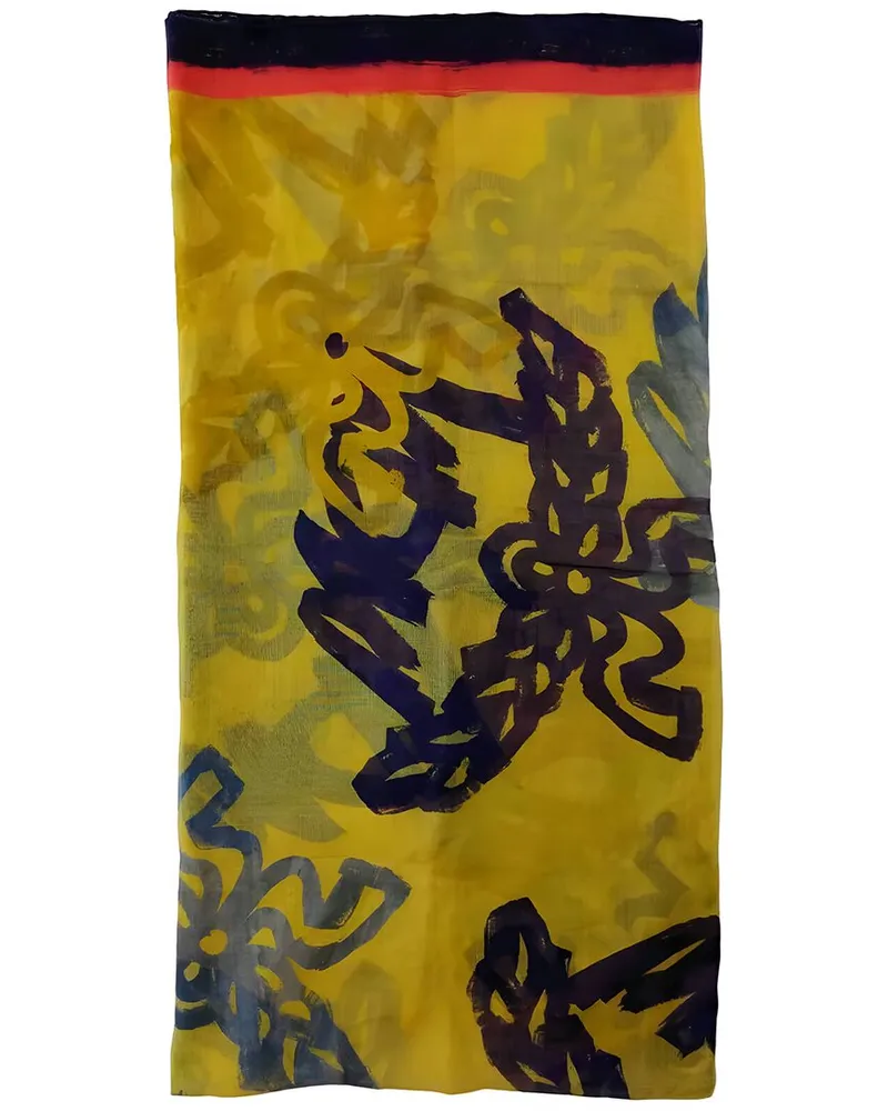 MCM Silk-Blend Scarf Yellow