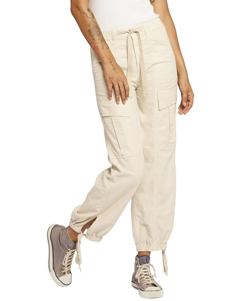 Current/Elliot The Capture Biscuit Linen-Blend Jogger Jean White