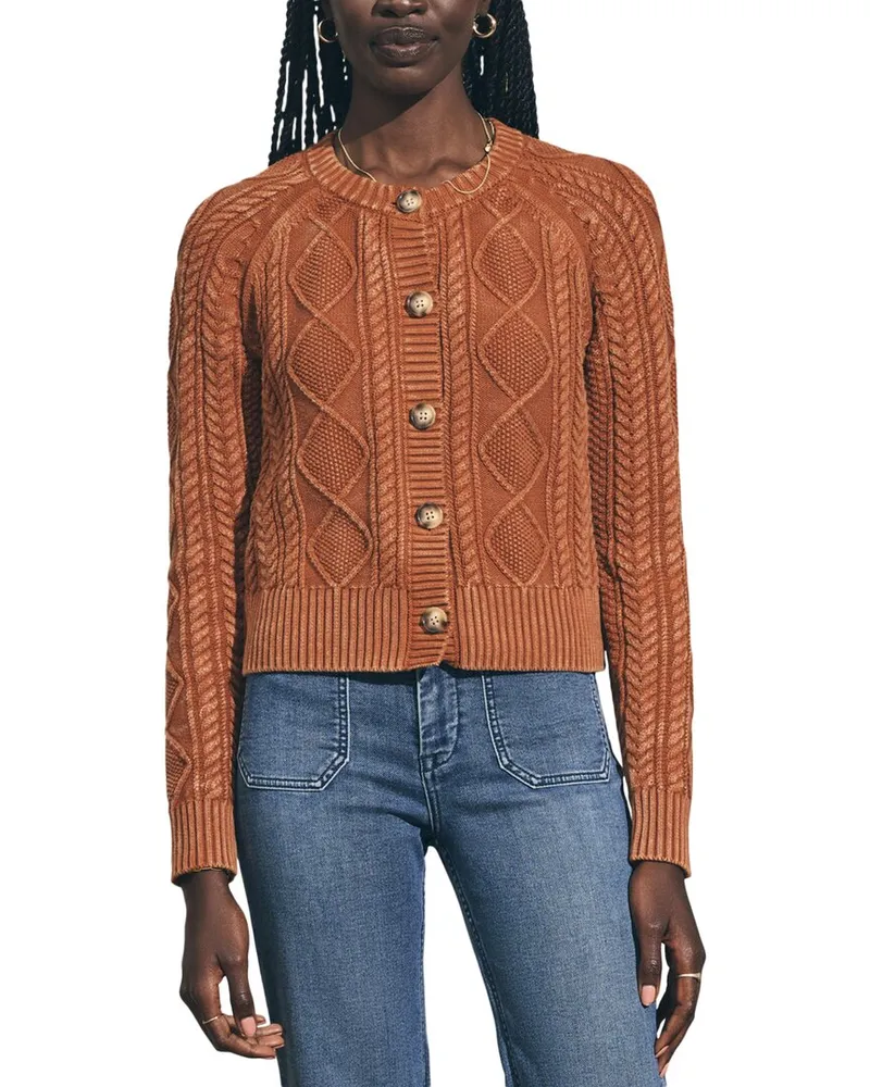 Faherty Sunwashed Cable Cardigan Nocolor