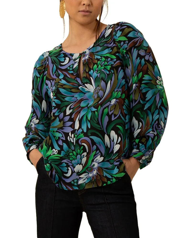 Hale Bob Averie Silk Blouse Green