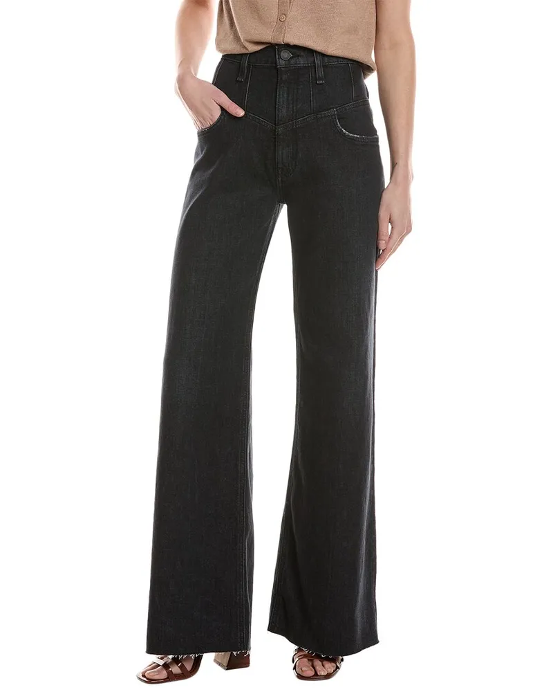 HUDSON Jeans Jodie Seamed Front Yoke Milano Noir Wide Leg Jean Black