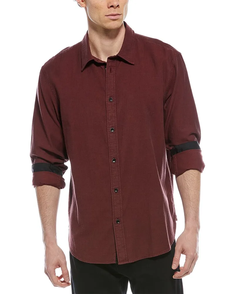 Rag & Bone Finch Zig Zag Dobby Shirt Red