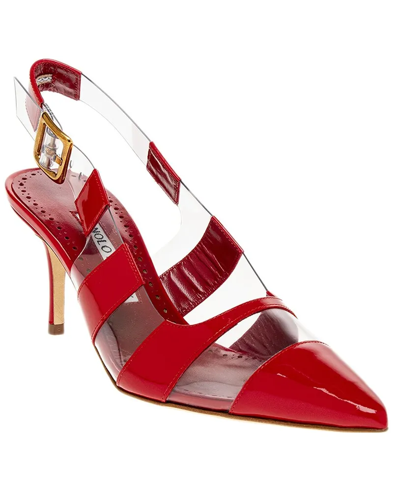 Manolo Blahnik Uxra Patent Pump Red