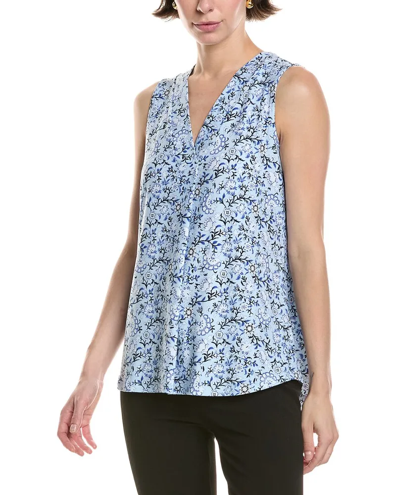 Anne Klein Pleat Front Top Blue