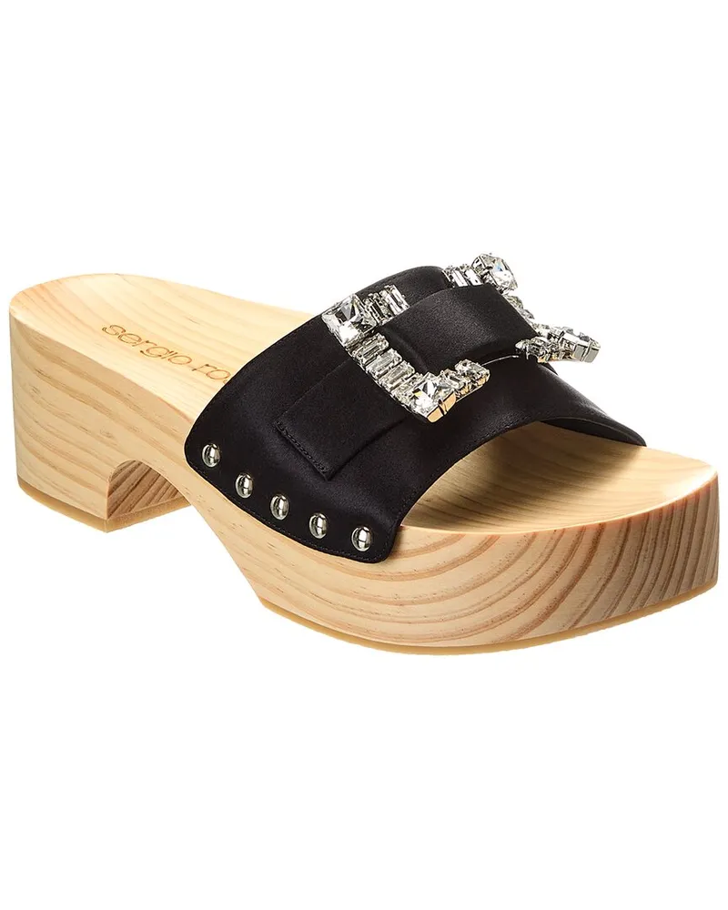 Sergio Rossi Satin Sandal Black