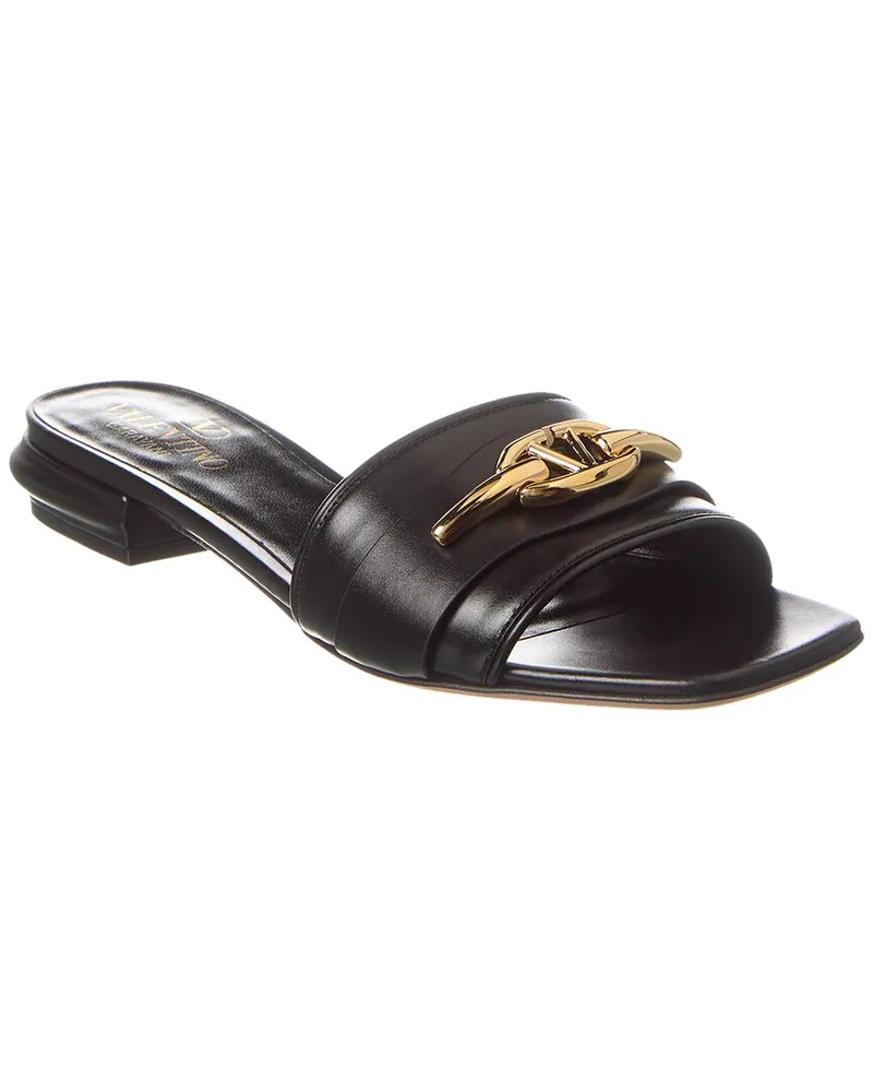 Valentino Garavani VLogo Leather Sandal Black