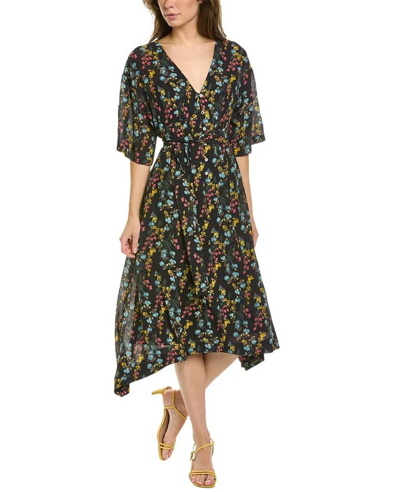 Marchesa Leilani Midi Dress Black
