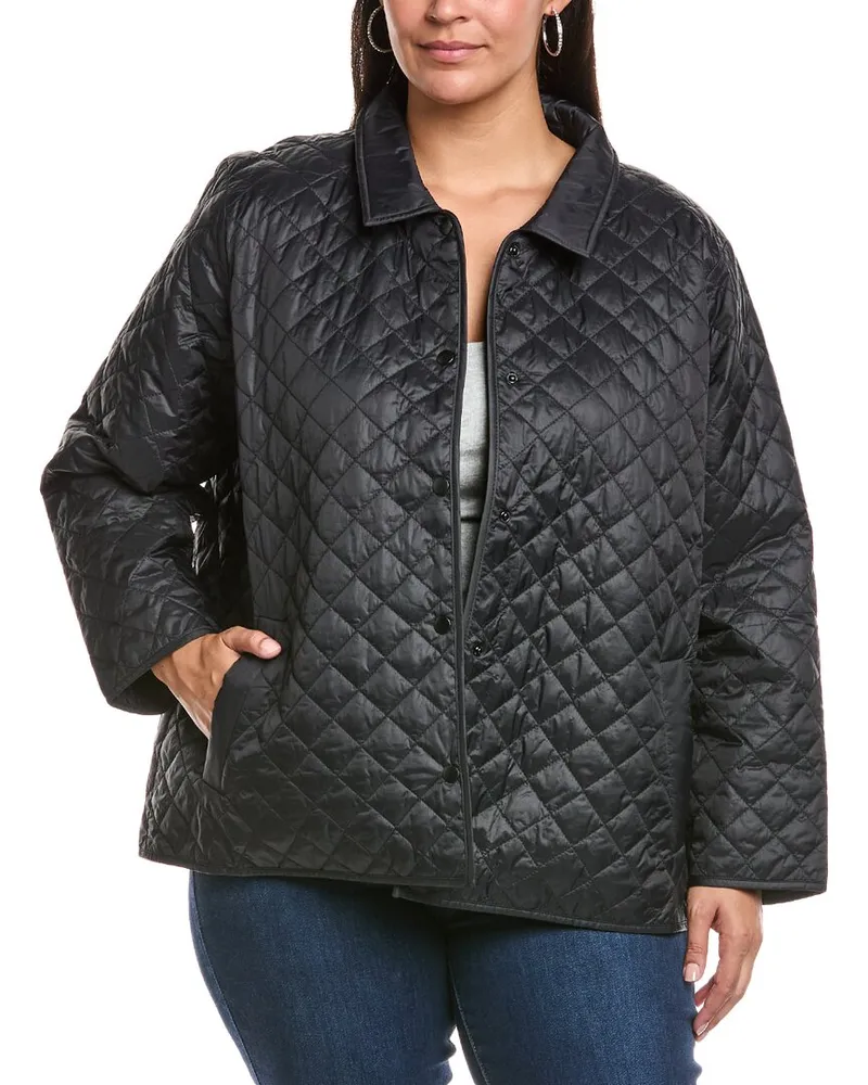 Eileen Fisher Plus Classic Collar Jacket Black