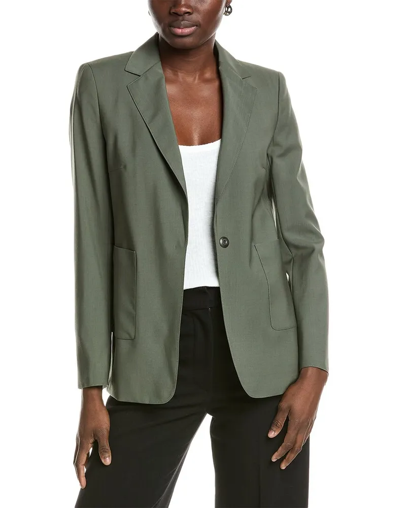 Akris Wool-Blend Blazer Green