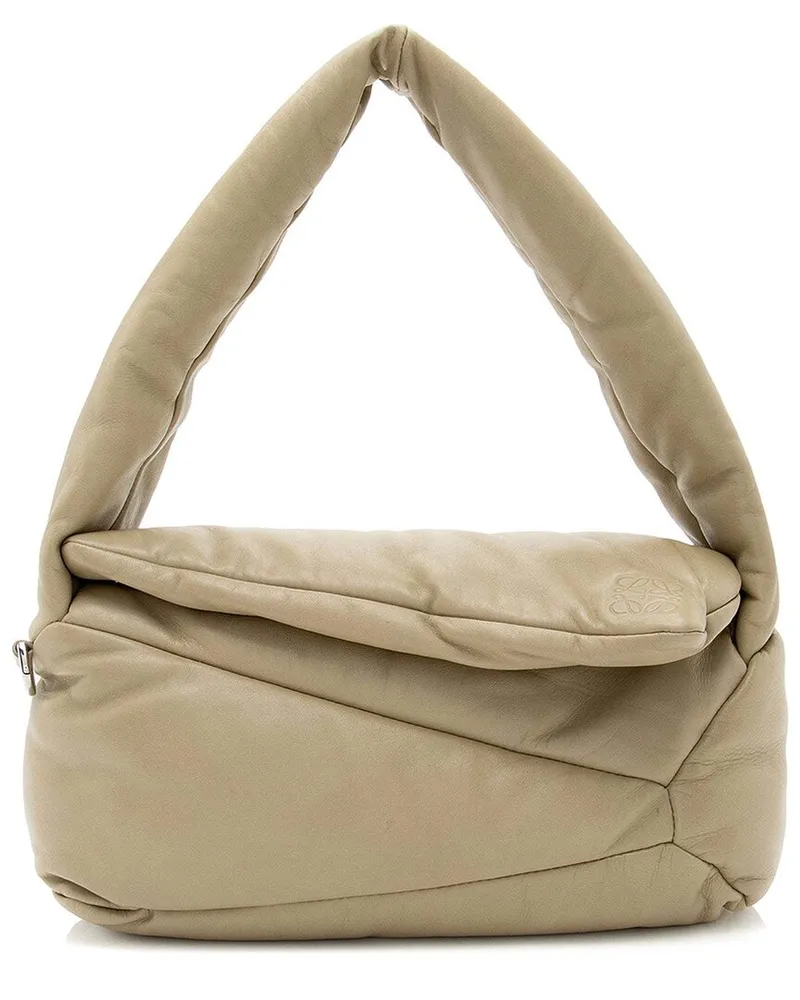 Loewe Brown Leather Puffer Puzzle Shoulder Bag (Authentic Pre-Loved Nocolor