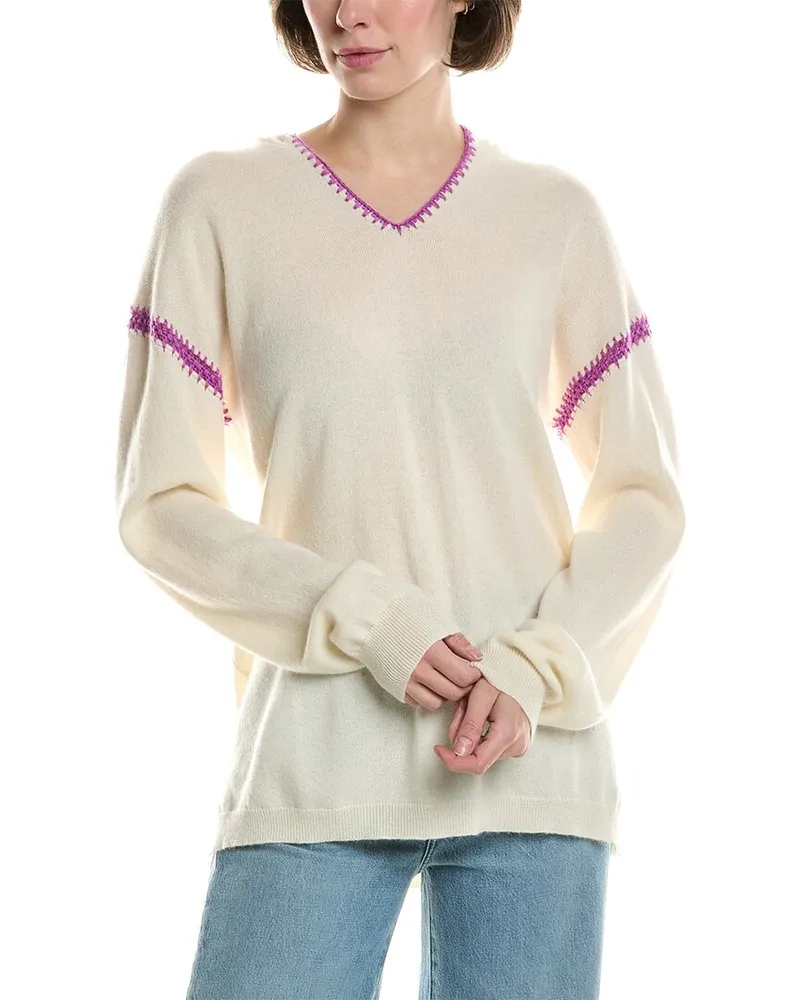 Johnny Was Wool & Cashmere-Blend Hoodie White