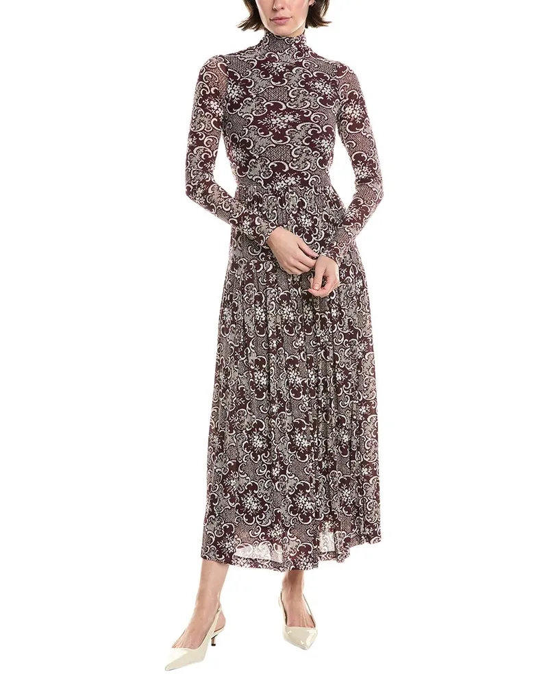 Rebecca Taylor Rochelle Fleur Pleated Maxi Dress Nocolor