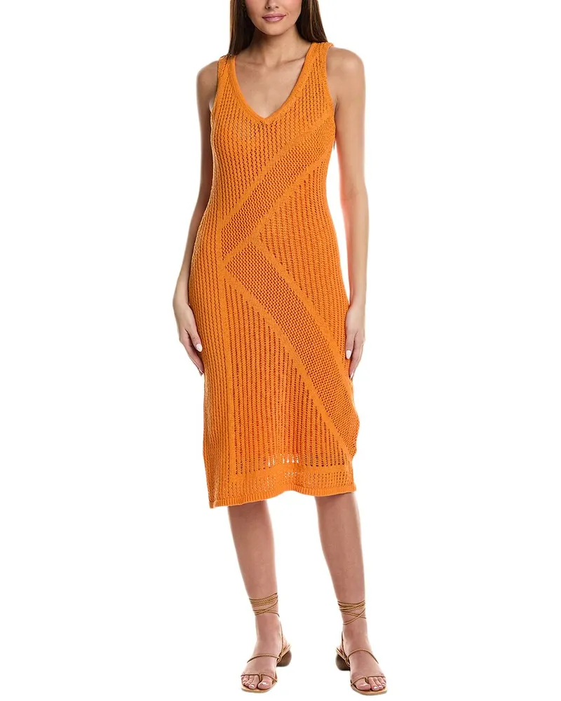 Karl Lagerfeld Crochet Midi Dress Orange