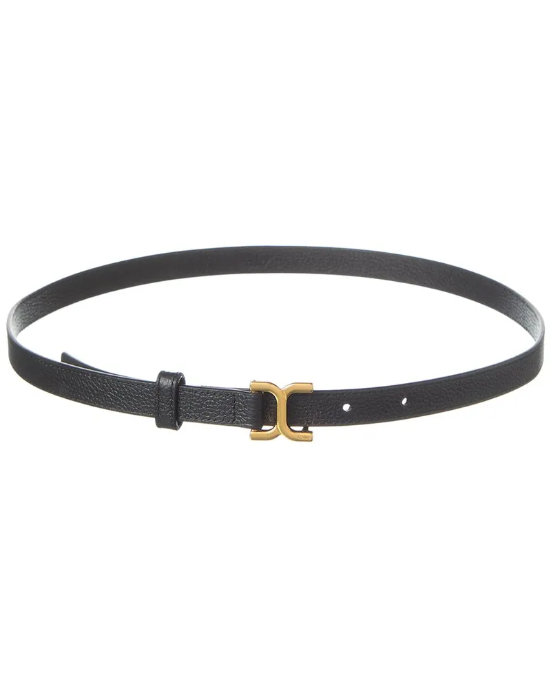 Chloé Marcie Small Leather Belt Black