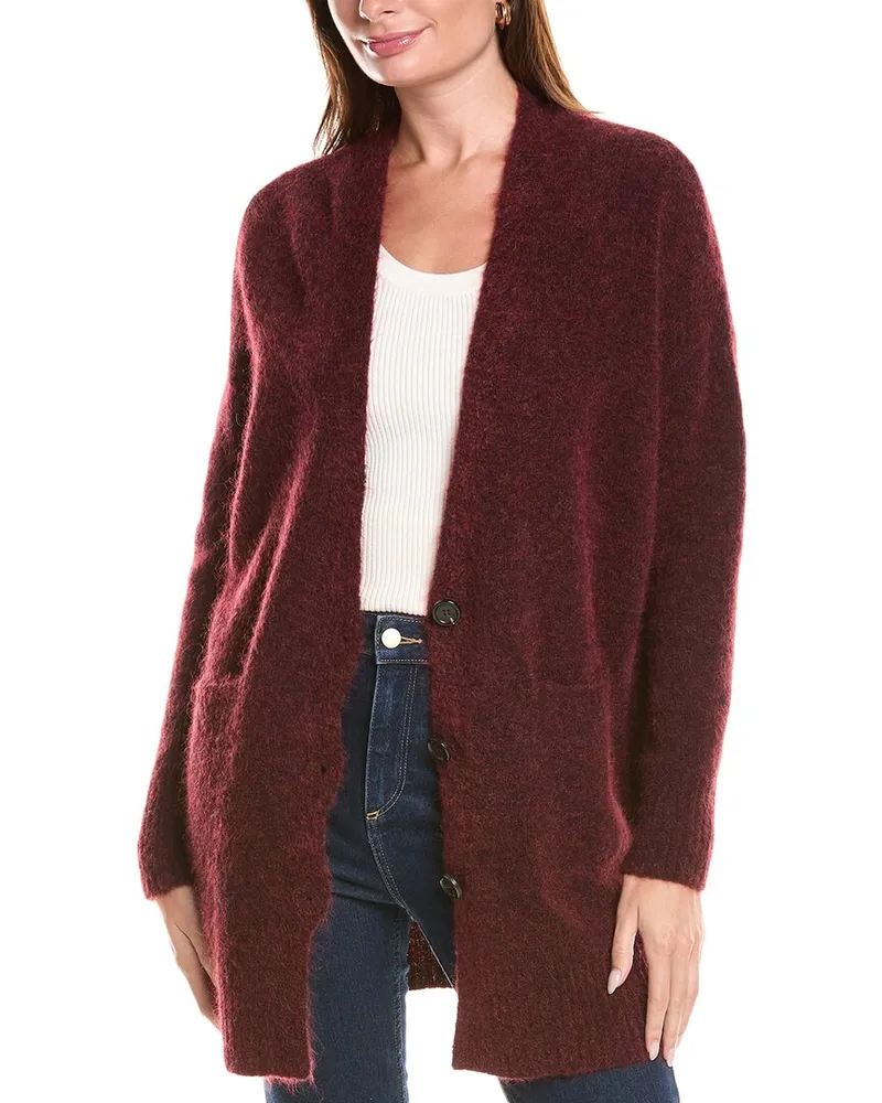 Eileen Fisher Wool & Mohair-Blend Cardigan Red