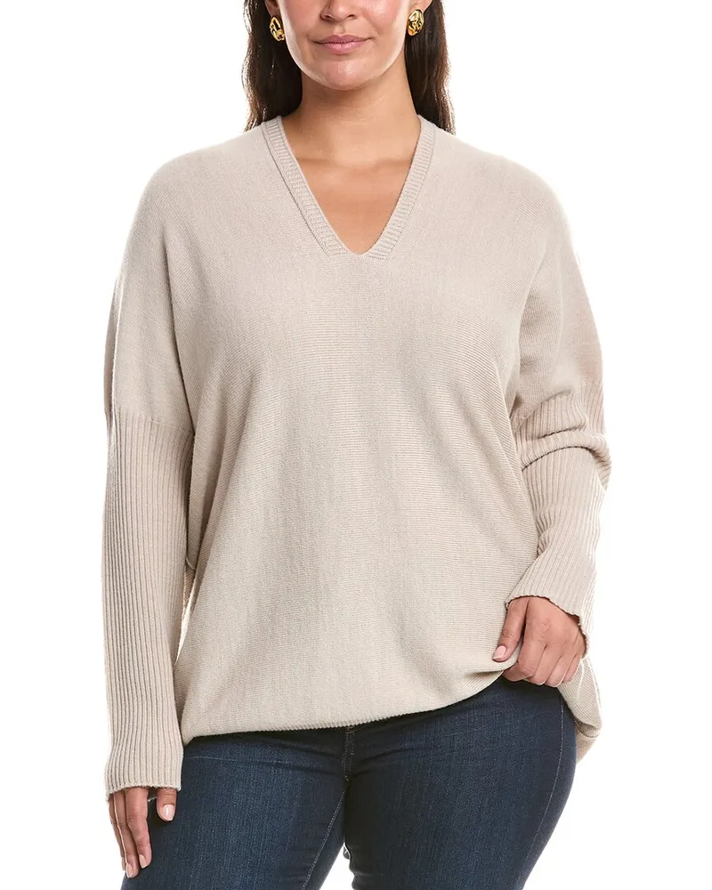 Marina Rinaldi Plus Azulene Wool-Blend Sweater Nocolor