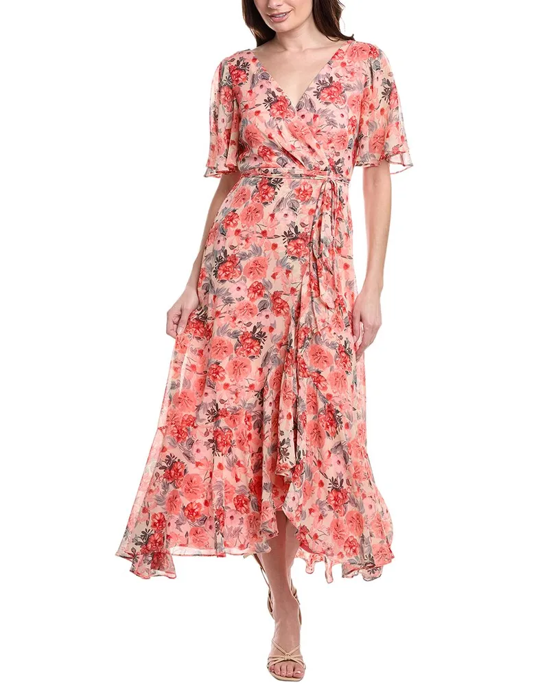 taylor Chiffon Faux Wrap Maxi Dress Pink