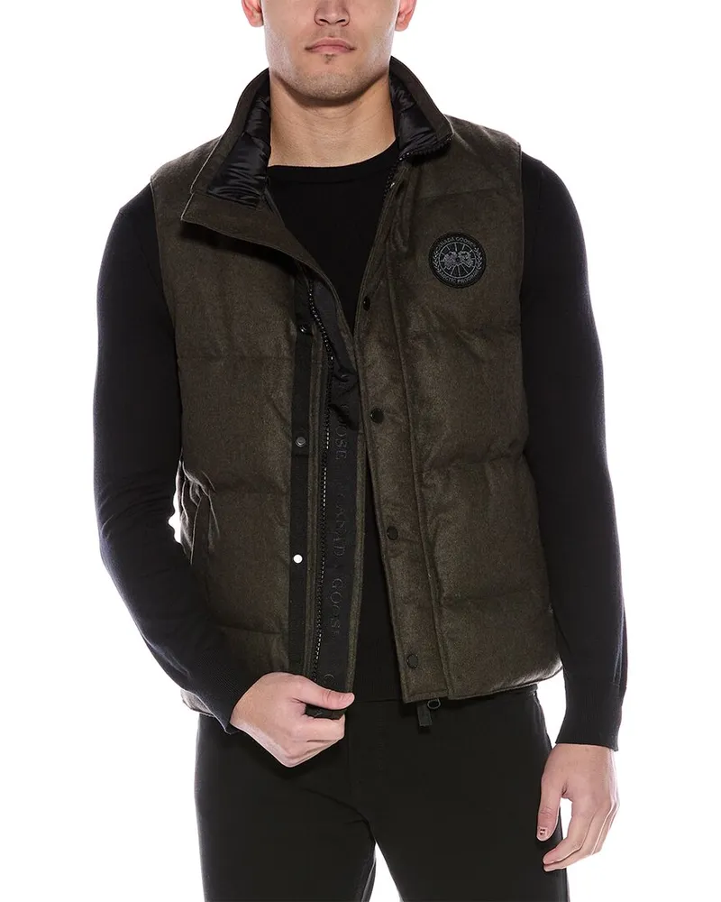 Canada Goose Wool-Blend Down Puffer Vest Green