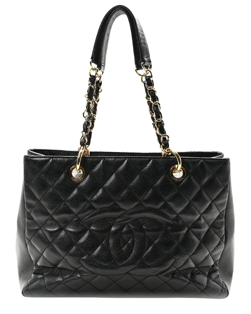 Chanel Black Caviar Leather Grand Shopping Tote GHW (Authentic Pre-Loved Nocolor