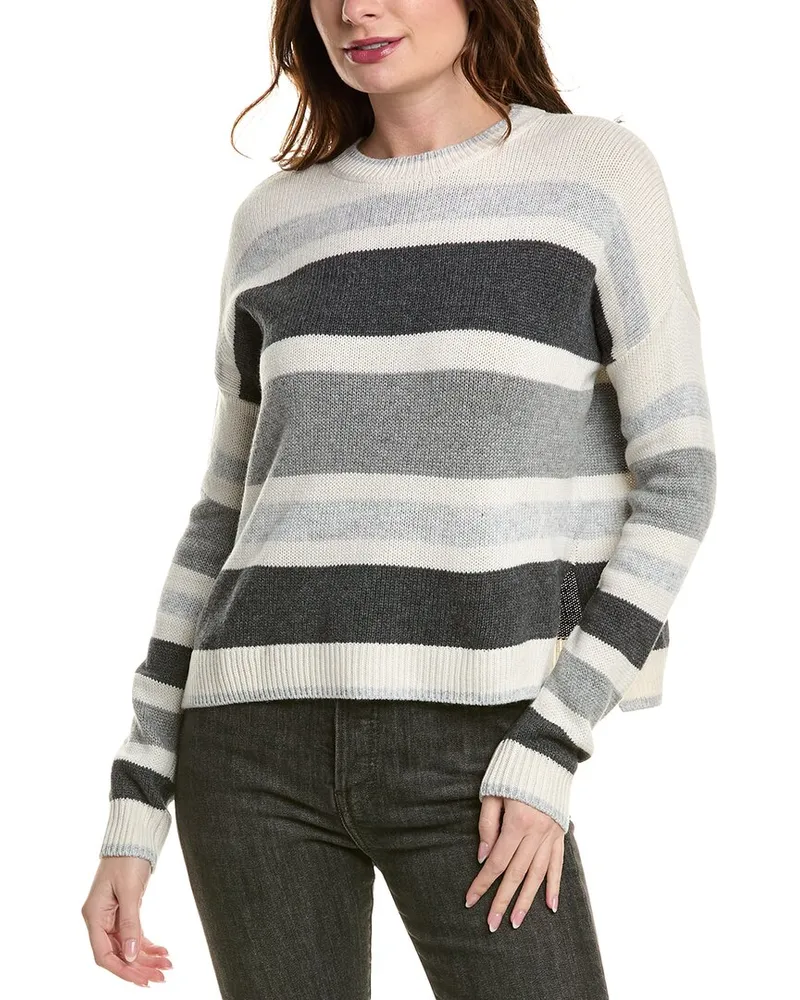 Splendid Maura Stripe Wool-Blend Sweater Black