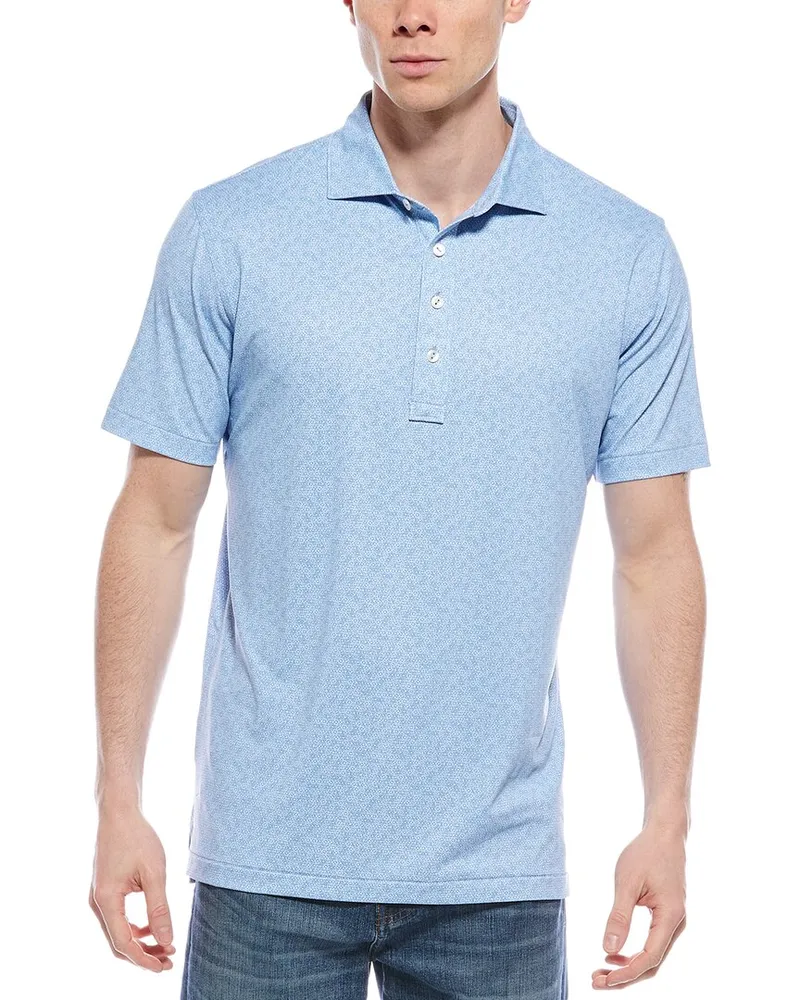Peter Millar Avenue Performance Jersey Polo Shirt Blue